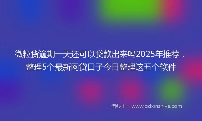 微粒货逾期一天还可以贷款出来吗2025年推荐，整理5个最新网贷口子今日整理这五个软件