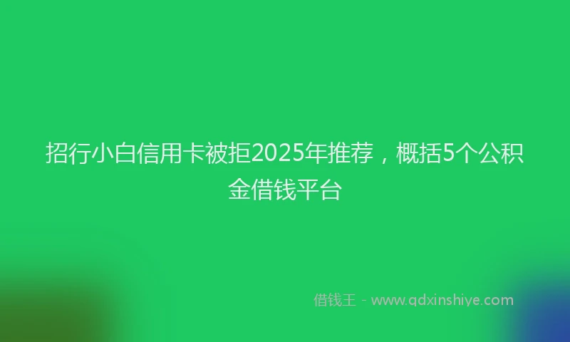 招行小白信用卡被拒2025年推荐，概括5个公积金借钱平台