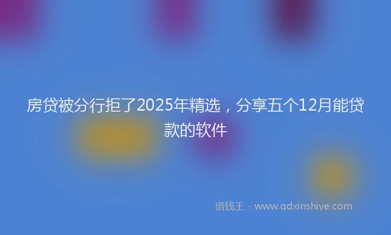 房贷被分行拒了2025年精选，分享五个12月能贷款的软件