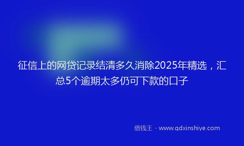 征信上的网贷记录结清多久消除2025年精选，汇总5个逾期太多仍可下款的口子