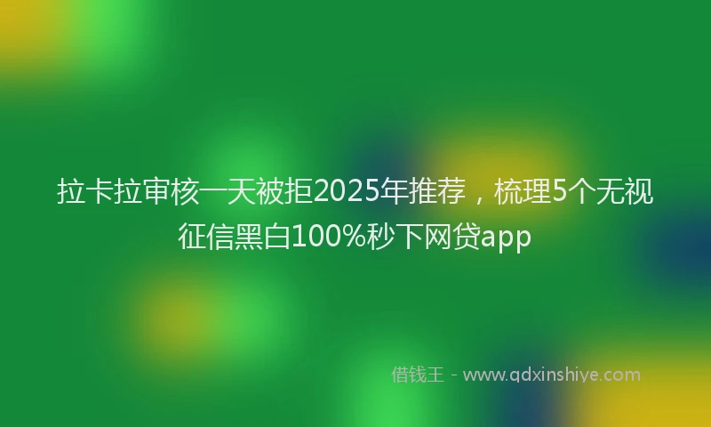 拉卡拉审核一天被拒2025年推荐，梳理5个无视征信黑白100%秒下网贷app