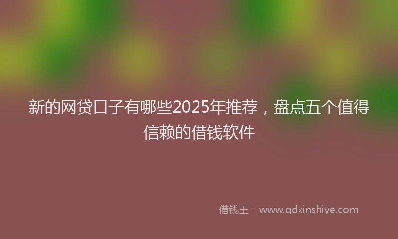 新的网贷口子有哪些2025年推荐，盘点五个值得信赖的借钱软件