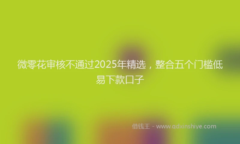 微零花审核不通过2025年精选，整合五个门槛低易下款口子