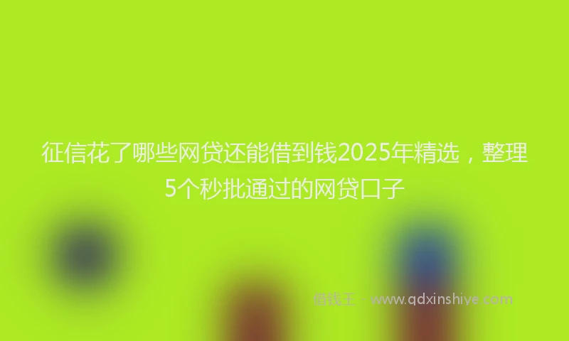 征信花了哪些网贷还能借到钱2025年精选，整理5个秒批通过的网贷口子