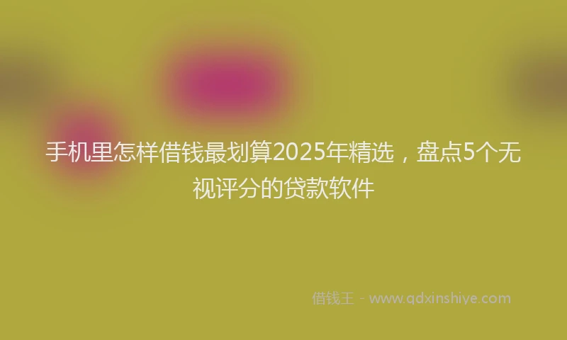 手机里怎样借钱最划算2025年精选，盘点5个无视评分的贷款软件