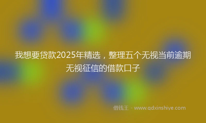 我想要贷款2025年精选，整理五个无视当前逾期无视征信的借款口子