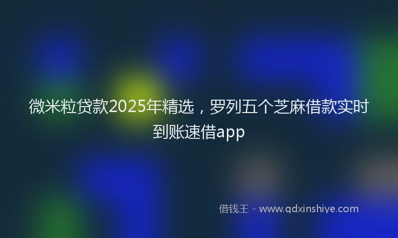 微米粒贷款2025年精选，罗列五个芝麻借款实时到账速借app