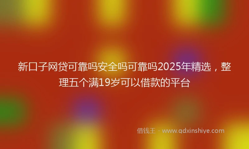 新口子网贷可靠吗安全吗可靠吗2025年精选，整理五个满19岁可以借款的平台
