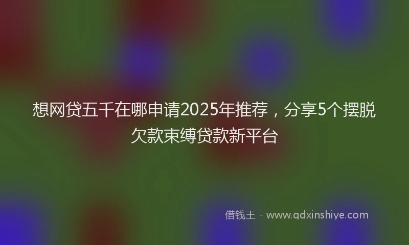 想网贷五千在哪申请2025年推荐，分享5个摆脱欠款束缚贷款新平台