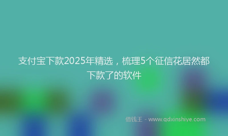 支付宝下款2025年精选，梳理5个征信花居然都下款了的软件