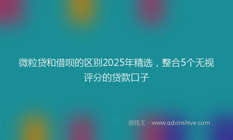 微粒贷和借呗的区别2025年精选，整合5个无视评分的贷款口子