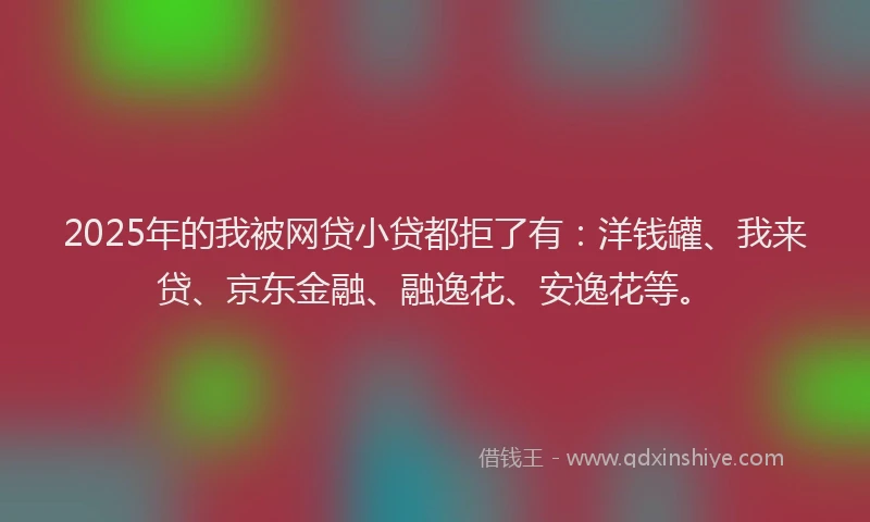 2025年的我被网贷小贷都拒了有：洋钱罐、我来贷、京东金融、融逸花、安逸花等。