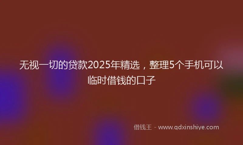 无视一切的贷款2025年精选，整理5个手机可以临时借钱的口子