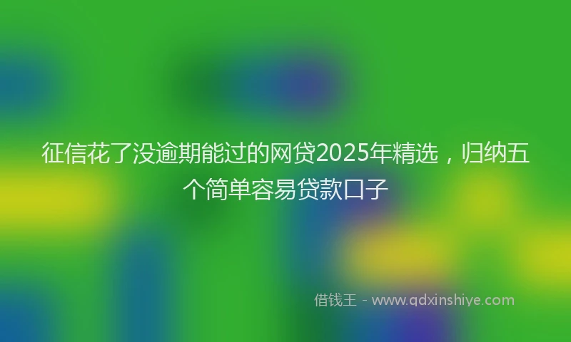 征信花了没逾期能过的网贷2025年精选，归纳五个简单容易贷款口子