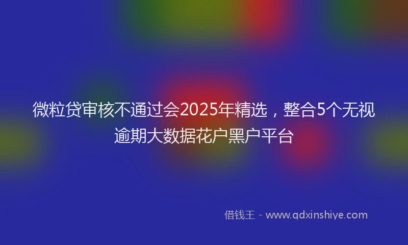 微粒贷审核不通过会2025年精选，整合5个无视逾期大数据花户黑户平台