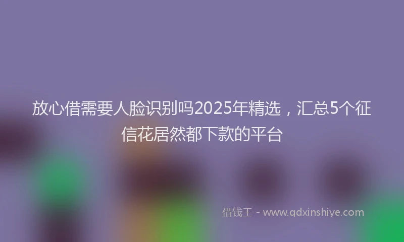 放心借需要人脸识别吗2025年精选，汇总5个征信花居然都下款的平台