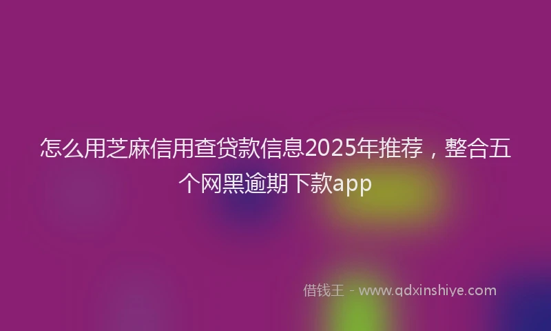 怎么用芝麻信用查贷款信息2025年推荐，整合五个网黑逾期下款app