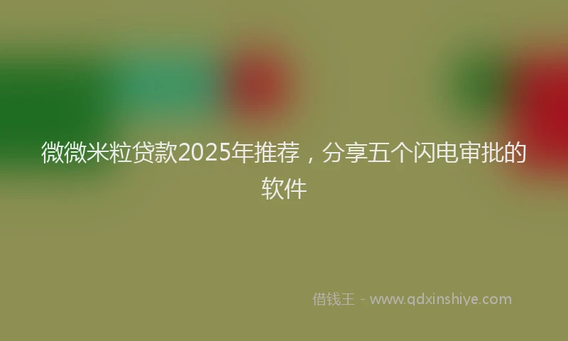 微微米粒贷款2025年推荐，分享五个闪电审批的软件