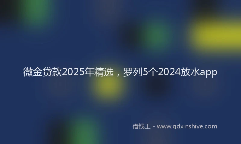 微金贷款2025年精选，罗列5个2024放水app