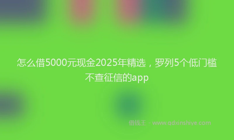 怎么借5000元现金2025年精选，罗列5个低门槛不查征信的app