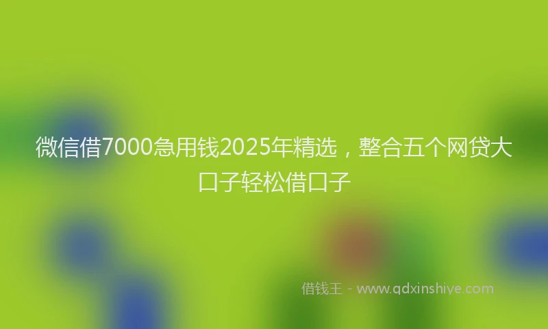 微信借7000急用钱2025年精选，整合五个网贷大口子轻松借口子