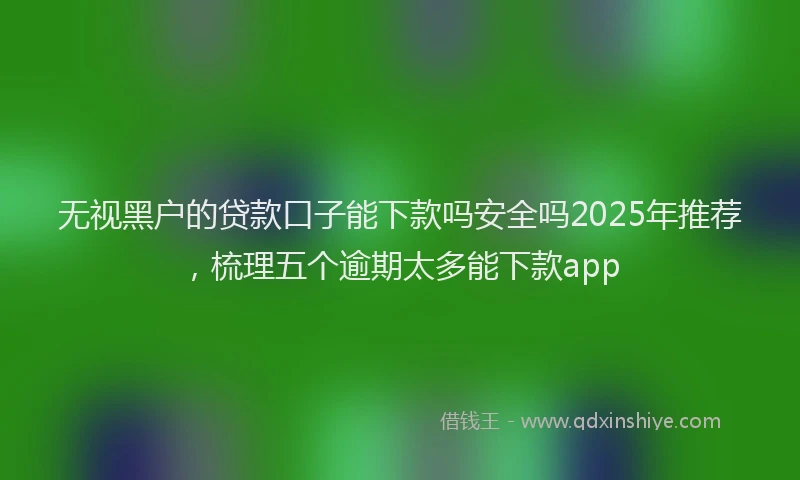 无视黑户的贷款口子能下款吗安全吗2025年推荐，梳理五个逾期太多能下款app