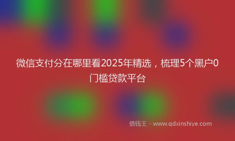 微信支付分在哪里看2025年精选，梳理5个黑户0门槛贷款平台