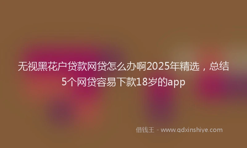 无视黑花户贷款网贷怎么办啊2025年精选，总结5个网贷容易下款18岁的app