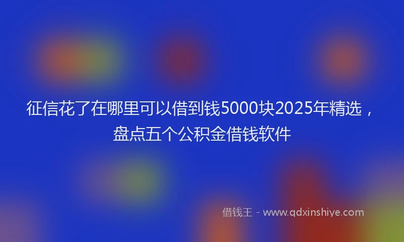 征信花了在哪里可以借到钱5000块2025年精选，盘点五个公积金借钱软件