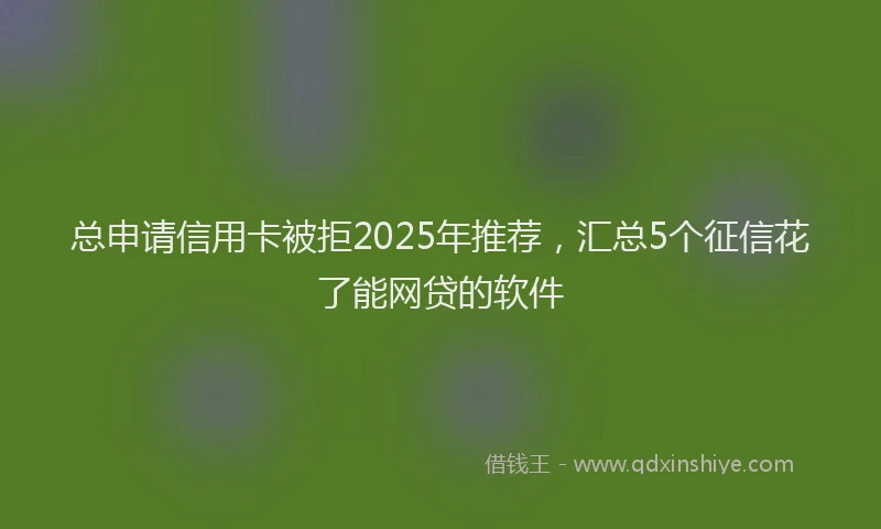 总申请信用卡被拒2025年推荐，汇总5个征信花了能网贷的软件