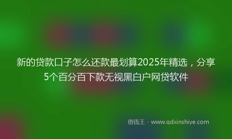 新的贷款口子怎么还款最划算2025年精选，分享5个百分百下款无视黑白户网贷软件