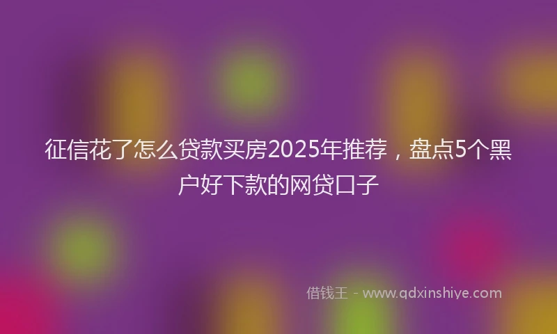 征信花了怎么贷款买房2025年推荐，盘点5个黑户好下款的网贷口子