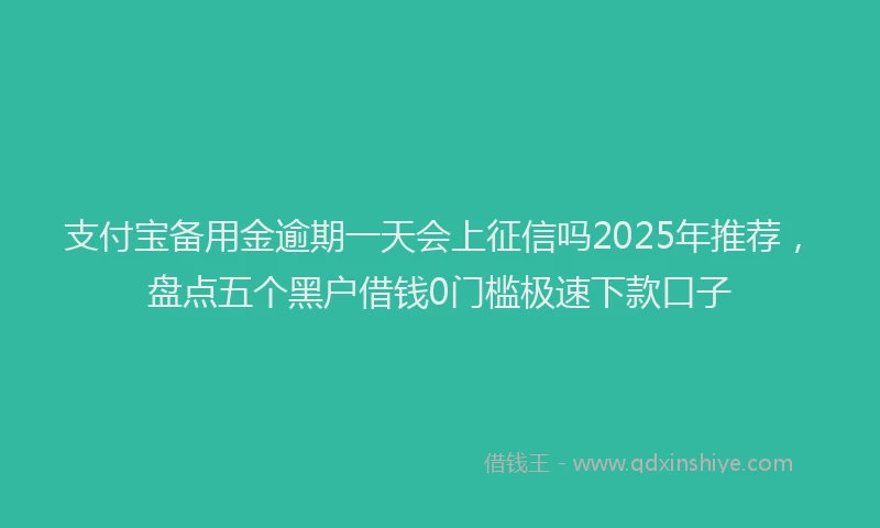 支付宝备用金逾期一天会上征信吗2025年推荐，盘点五个黑户借钱0门槛极速下款口子