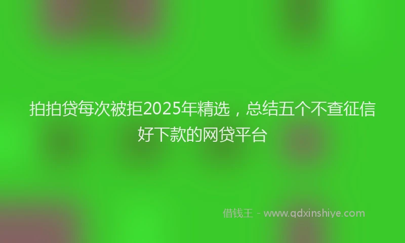 拍拍贷每次被拒2025年精选，总结五个不查征信好下款的网贷平台
