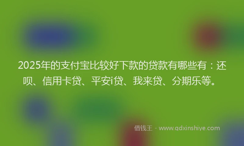 2025年的支付宝比较好下款的贷款有哪些有：还呗、信用卡贷、平安i贷、我来贷、分期乐等。