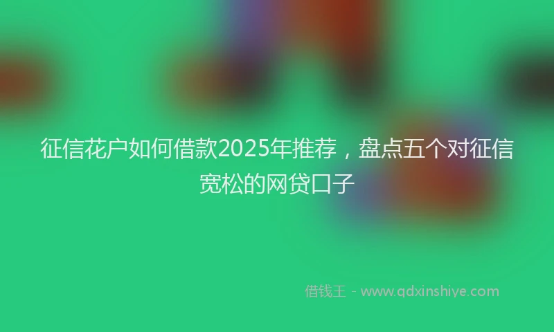 征信花户如何借款2025年推荐，盘点五个对征信宽松的网贷口子