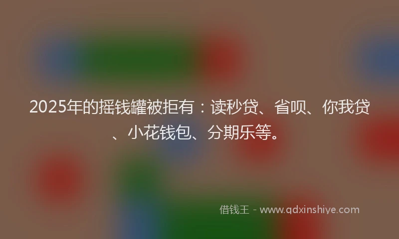 2025年的摇钱罐被拒有：读秒贷、省呗、你我贷、小花钱包、分期乐等。