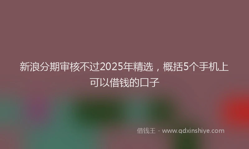 新浪分期审核不过2025年精选，概括5个手机上可以借钱的口子