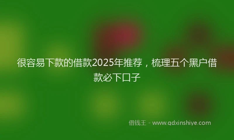 很容易下款的借款2025年推荐，梳理五个黑户借款必下口子