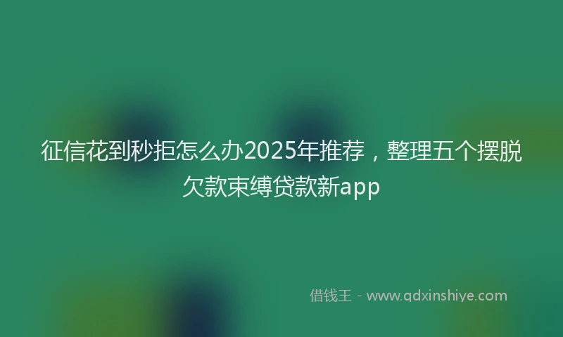 征信花到秒拒怎么办2025年推荐，整理五个摆脱欠款束缚贷款新app