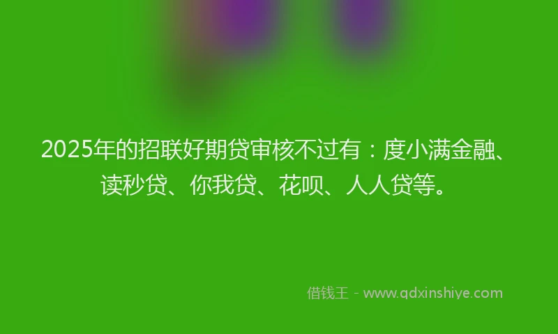 2025年的招联好期贷审核不过有：度小满金融、读秒贷、你我贷、花呗、人人贷等。
