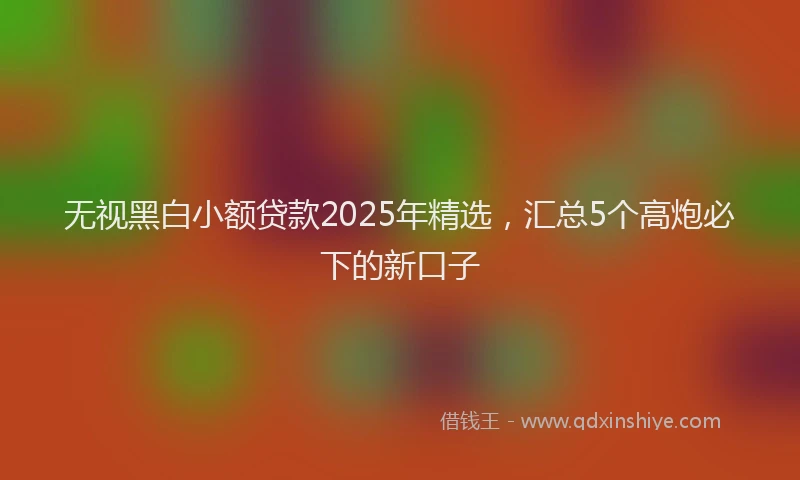 无视黑白小额贷款2025年精选，汇总5个高炮必下的新口子