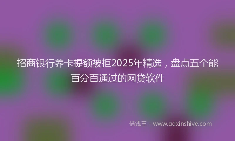 招商银行养卡提额被拒2025年精选，盘点五个能百分百通过的网贷软件