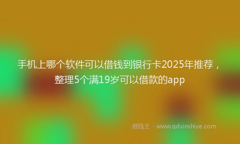 手机上哪个软件可以借钱到银行卡2025年推荐，整理5个满19岁可以借款的app