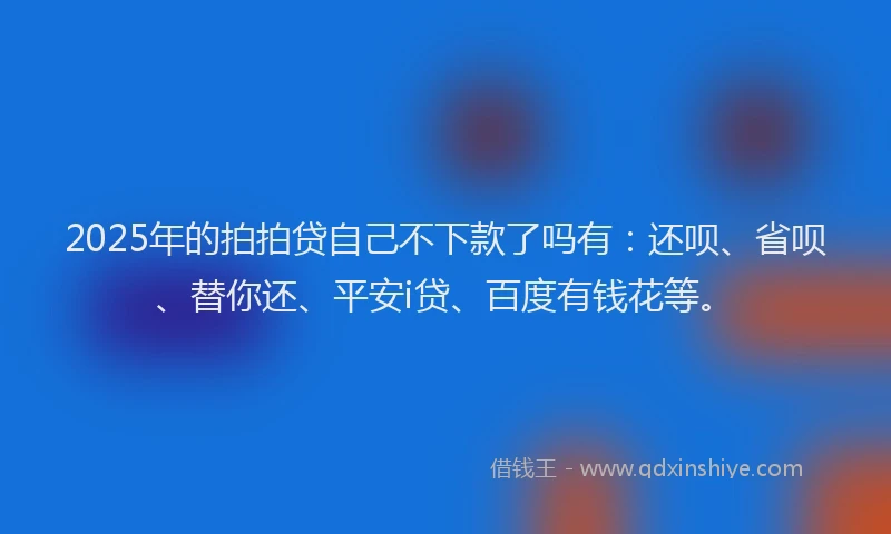 2025年的拍拍贷自己不下款了吗有：还呗、省呗、替你还、平安i贷、百度有钱花等。