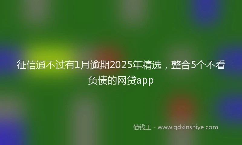 征信通不过有1月逾期2025年精选，整合5个不看负债的网贷app