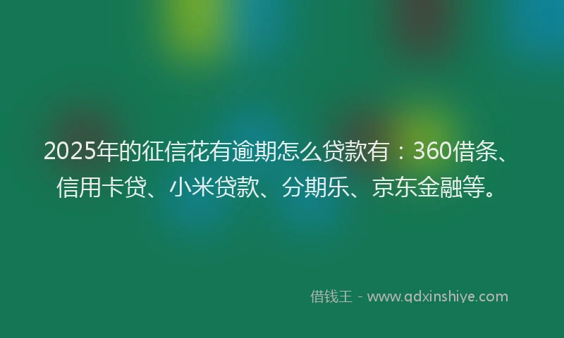 2025年的征信花有逾期怎么贷款有：360借条、信用卡贷、小米贷款、分期乐、京东金融等。