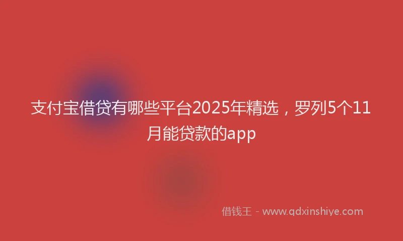 支付宝借贷有哪些平台2025年精选，罗列5个11月能贷款的app