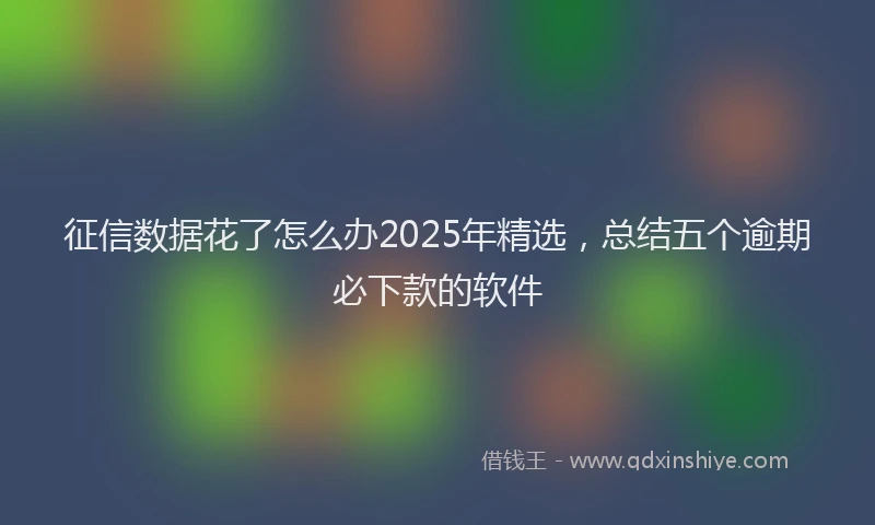 征信数据花了怎么办2025年精选，总结五个逾期必下款的软件