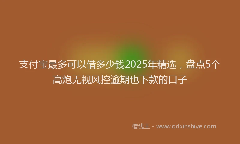 支付宝最多可以借多少钱2025年精选，盘点5个高炮无视风控逾期也下款的口子